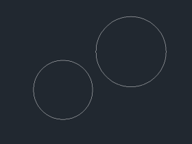 CAD中如何绘制两个圆的外切圆