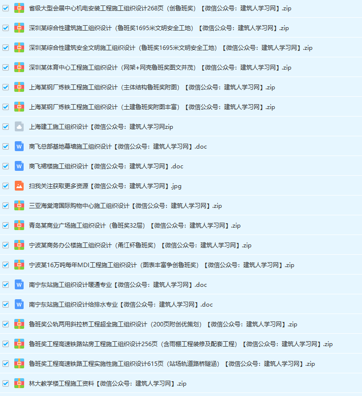 200个鲁班奖项目施工组织设计大全