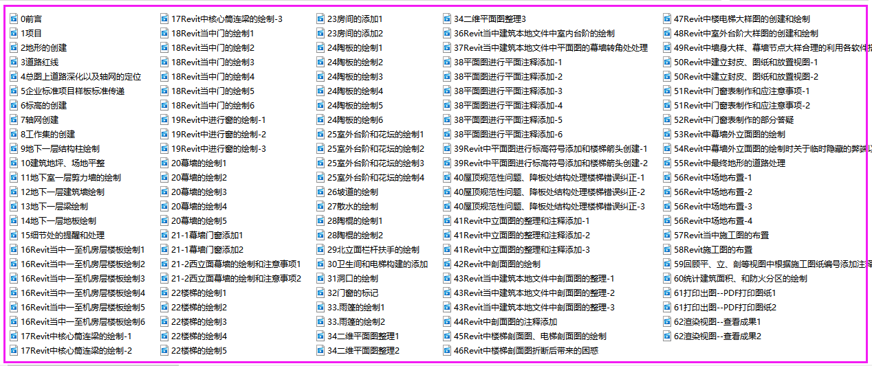 BIM_Revit建筑施工图高级视频课程(含源文件)