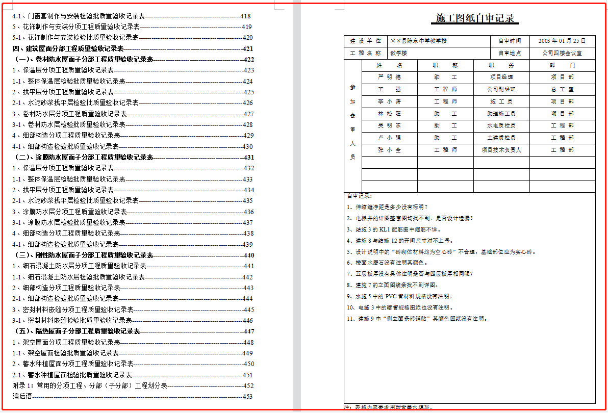 建筑工程资料全套填写规范（400多页呢）