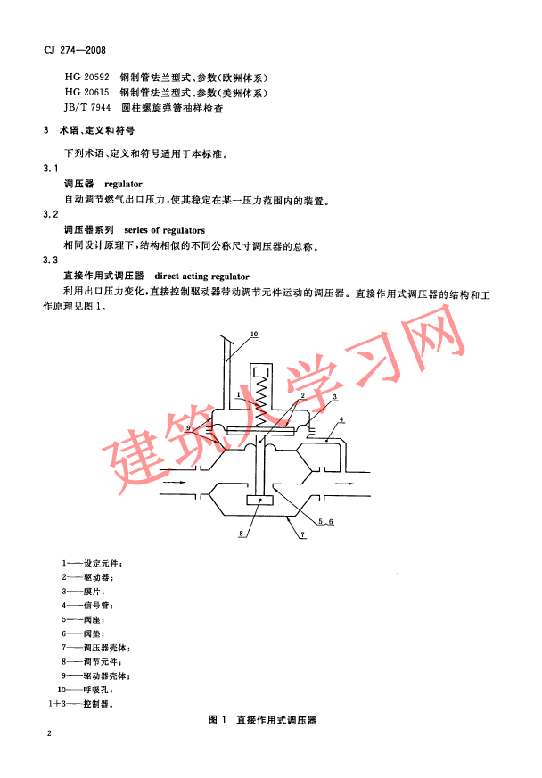 CJ274-2008 城镇燃气调压器