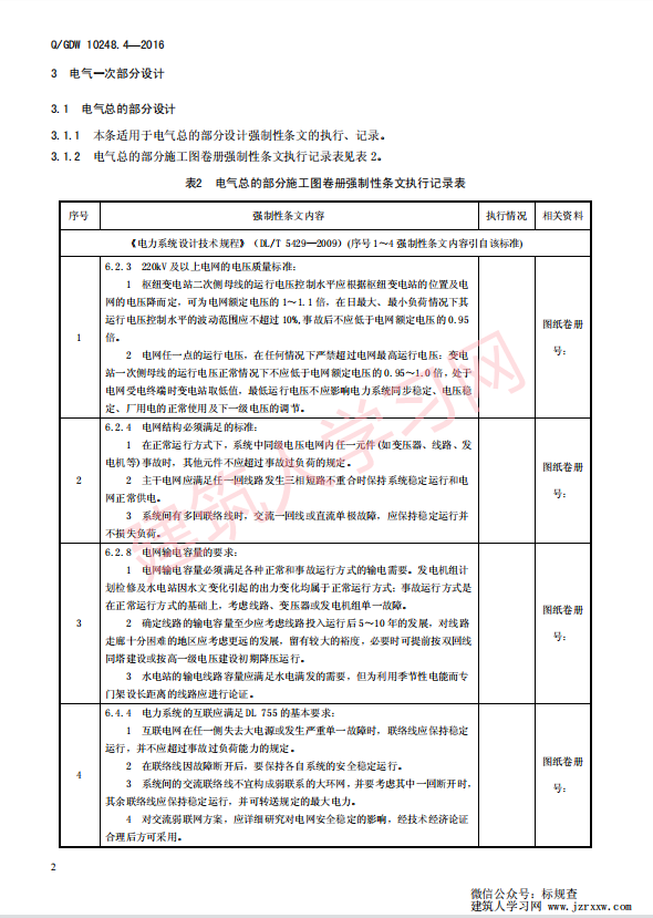 QGDW 10248.4—2016 输变电工程建设标准强制性条文实施管理规程 第4 部分：变电（换流）站电气工程设计【国家电网标准】