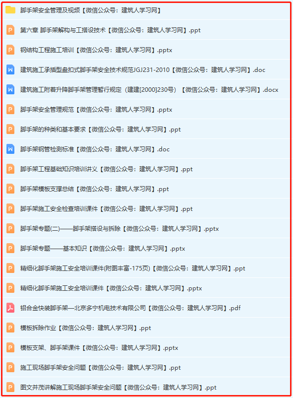 脚手架安全管理、技术、支撑、培训、支架、知识等文件资料