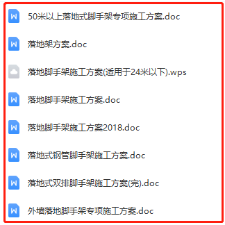 落地脚手架施工方案