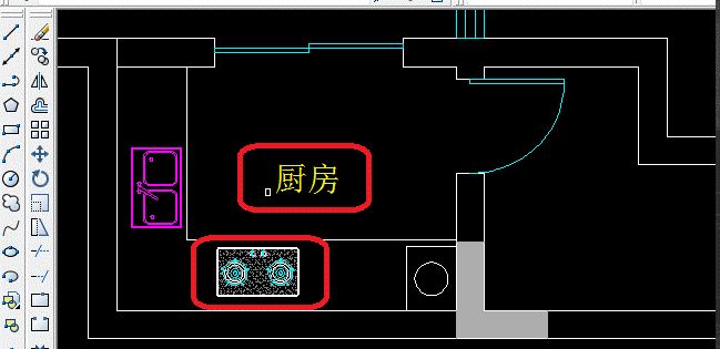 CAD室内设计中厨房布置实例