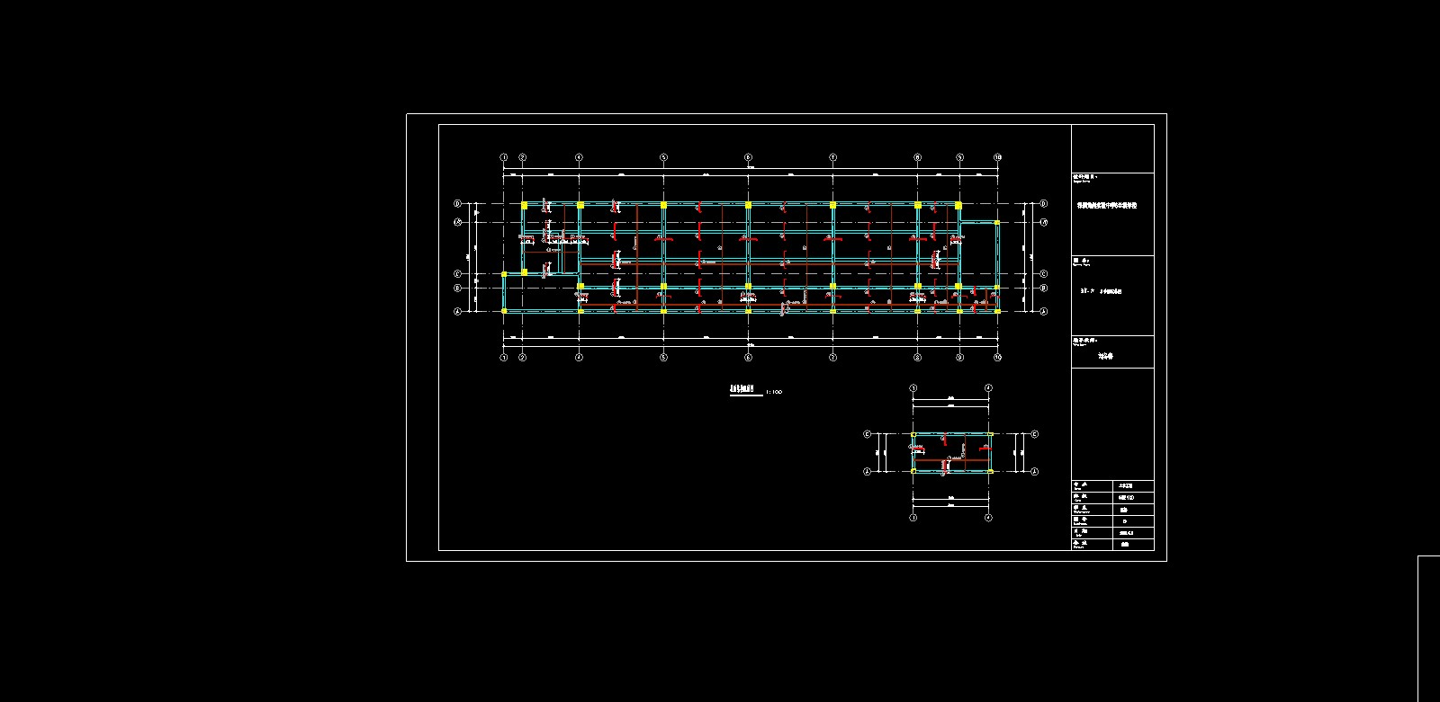 局部6层，2868平米教学楼毕业设计（计算书、建筑、结构图）/格式dwg参考AutoCAD